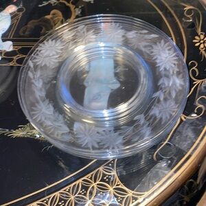 Antique 1930’s 8.25 inch Depression glass plates set of 6